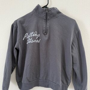 The Rolling Stones Charcoal Half-Zip Pullover